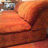 Vintage corner sofa modular velvet orange burned 70 years