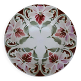 Ancien plat creux en faïence décor fleuri Saint Amand