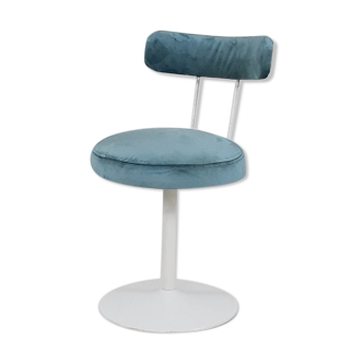 Metal space age vanity stool in velvet