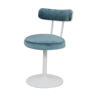 Metal space age vanity stool in velvet