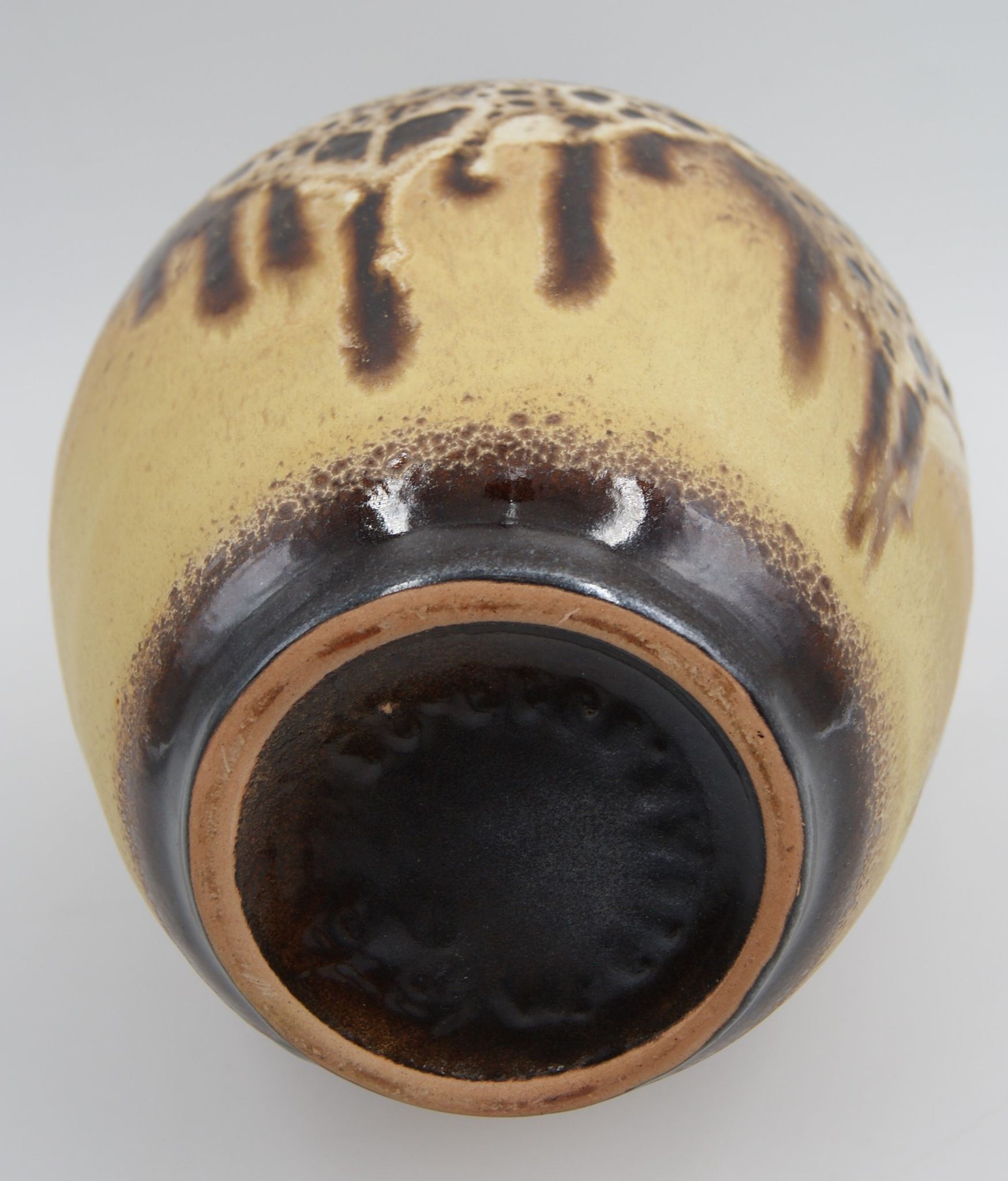 Vase céramique Fat Lava 2 anses vintage