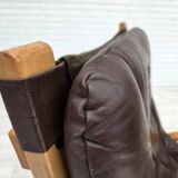 1970s, Danish design by Farstrup, set of 2 armchairs, furniture leather.