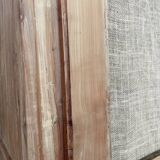 Grande armoire ancienne bois et toile de jute