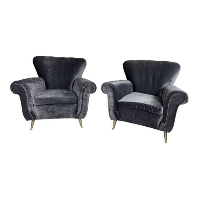 Paire de fauteuils italien vintage 1950 par Isa Bergamo