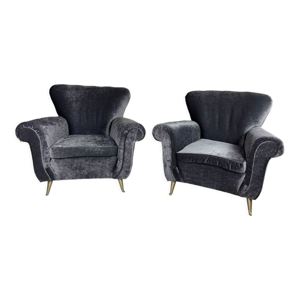 Paire de fauteuils italien vintage 1950 par Isa Bergamo