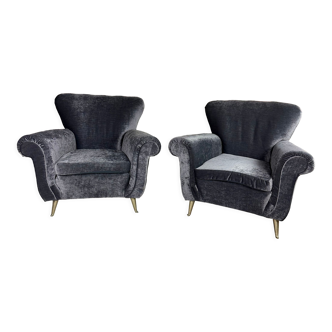 Pair of vintage italian armchairs 1950 by Isa Bergamo