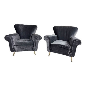 Paire de fauteuils italien vintage 1950 par Isa Bergamo