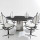 Table by Luigi Saccardo for Maison Jansen brushed steel black glass 1970