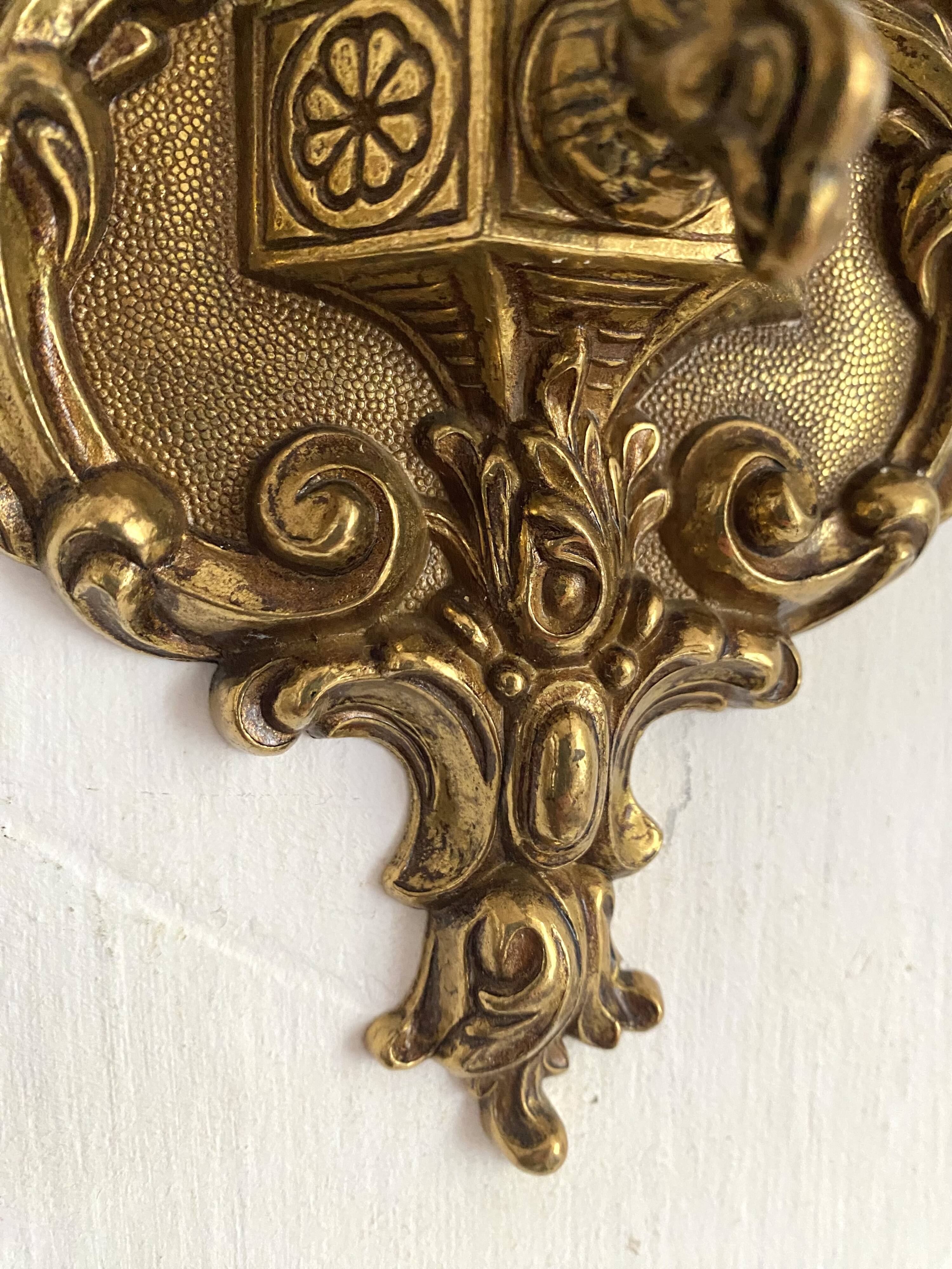 Pair of 1-light gilded brass wall lights