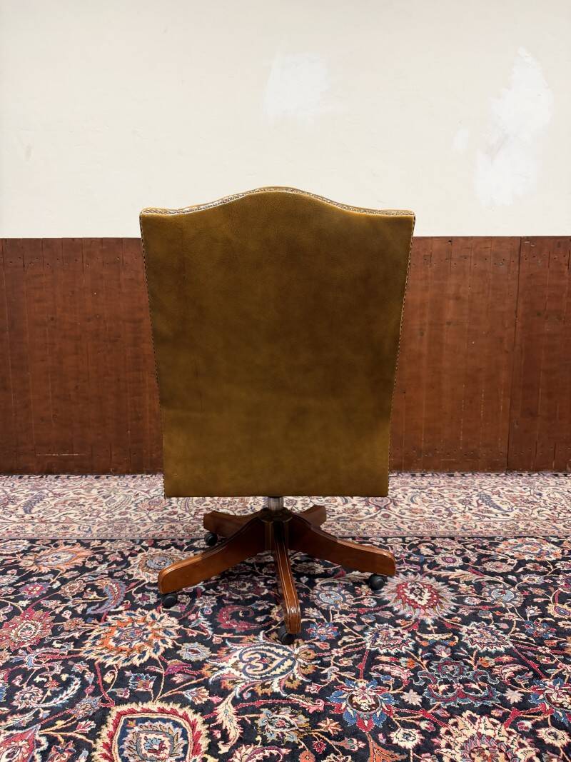 Classic English Yellow Chesterfield Desk Chair