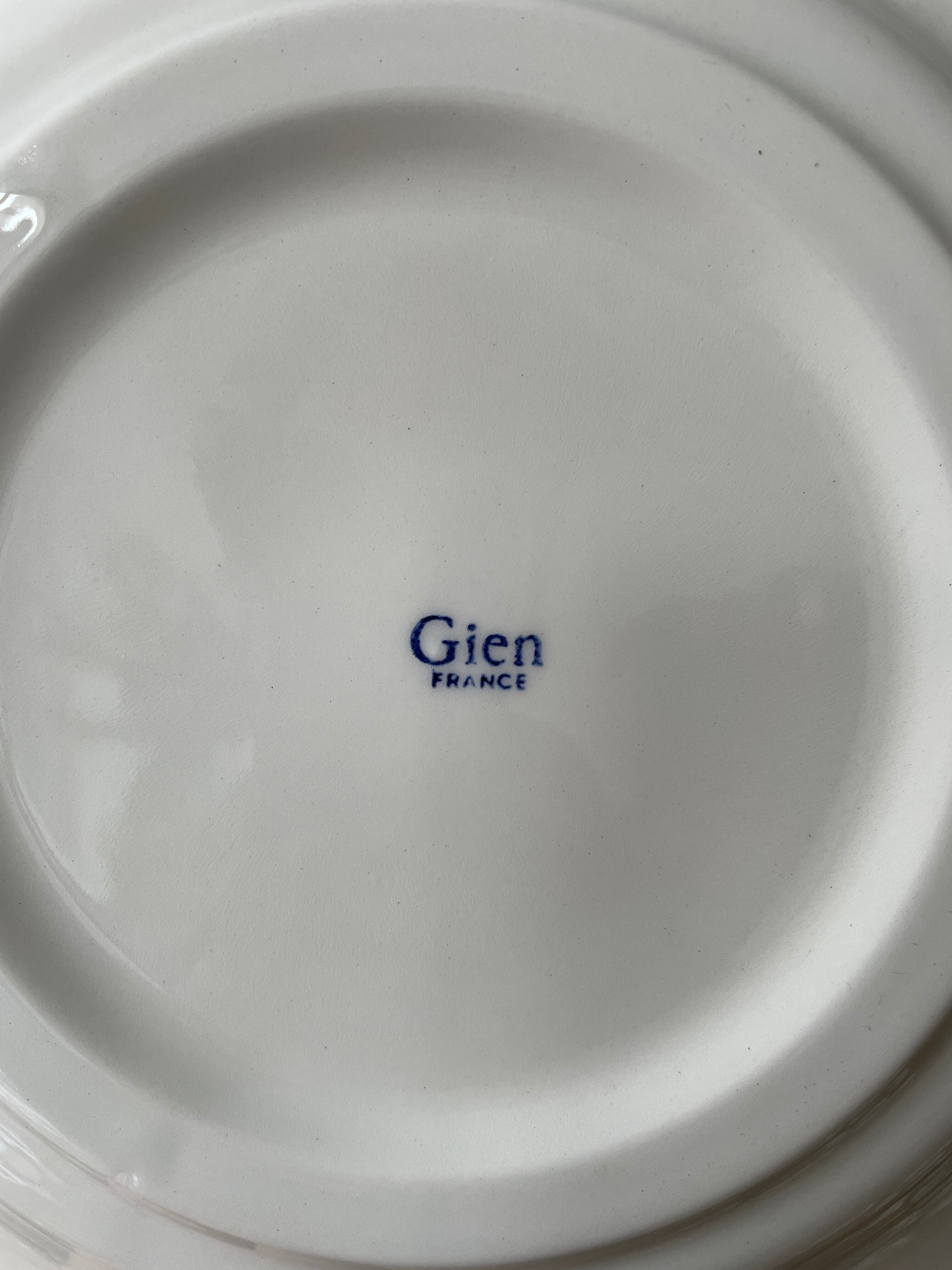 Two antique plates in Gien porcelain France