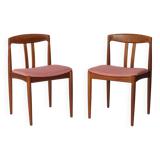 Pair of Bramin Teak Dining Chairs – Denmark 1960s – Pink Upholstery