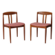 Pair of Bramin Teak Dining Chairs – Denmark 1960s – Pink Upholstery