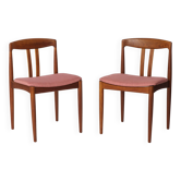 Pair of Bramin Teak Dining Chairs – Denmark 1960s – Pink Upholstery