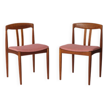 Pair of Bramin Teak Dining Chairs – Denmark 1960s – Pink Upholstery