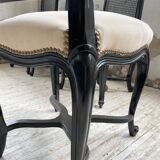 Set of 4 black lacquer chairs