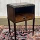 Art Deco bedside table in rosewood, walnut burl, and marble top.