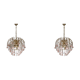 Ensemble de 2 lustres Meryl Streep, fleurs en Murano rose et gouttes de cristal, 19