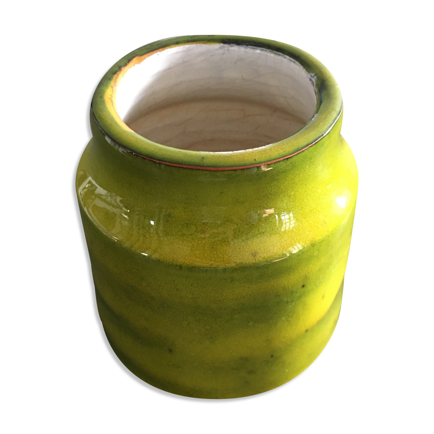 Flammé green vase