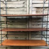 String shelf wood and metal 60s Sweden