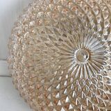 Round apricot-colored ceiling light, molded glass diamond tips ⌀ 20 cm