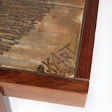 Coffee table in teak with tiles of Danish design, 1960s