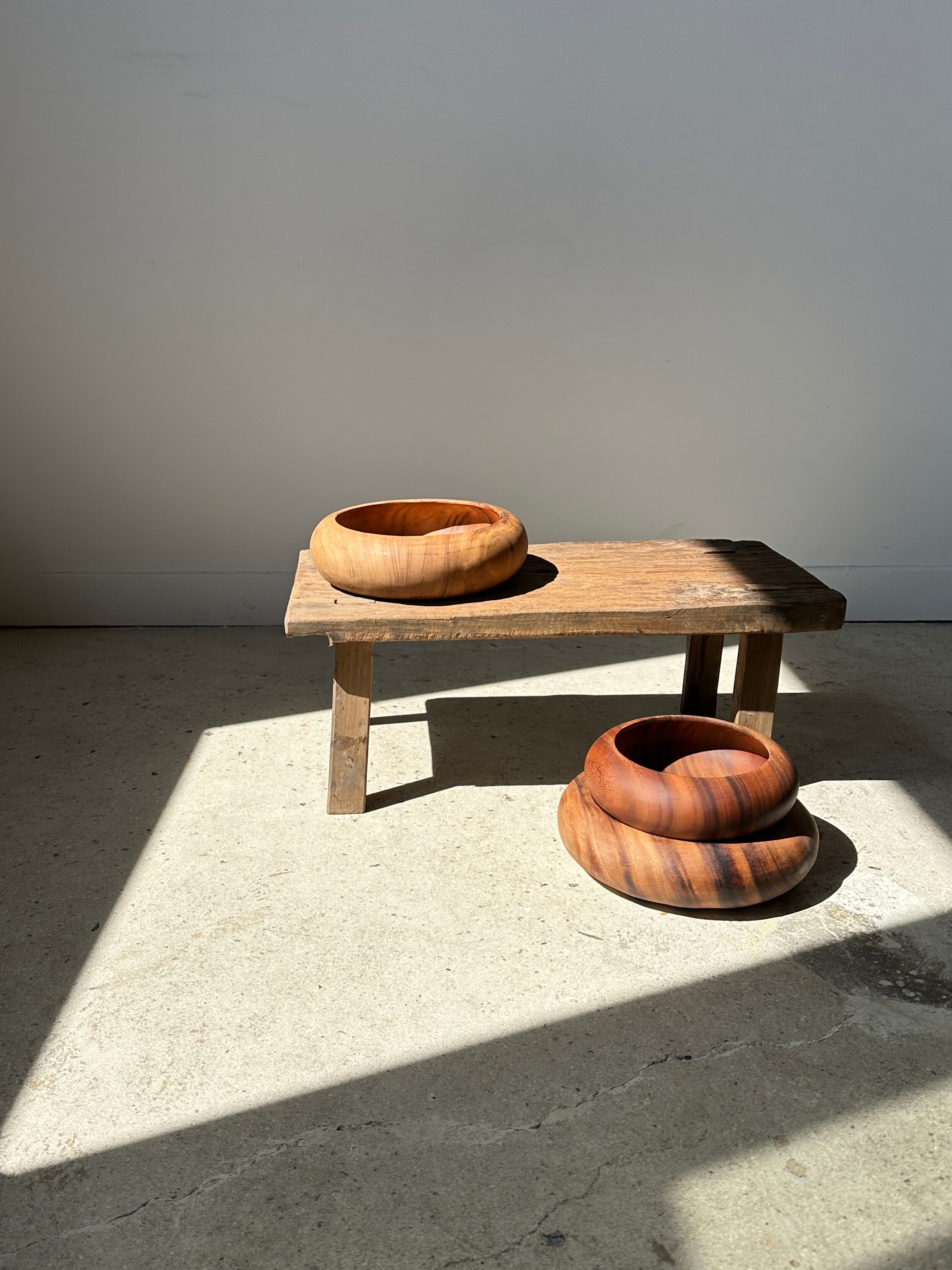 Bowl or monoxyl teak cut d:25.5