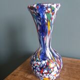 Murano polychrome blown glass vase