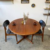 Round Extendable Table, Denmark 1960s/1970s, Mid-C, Vintage