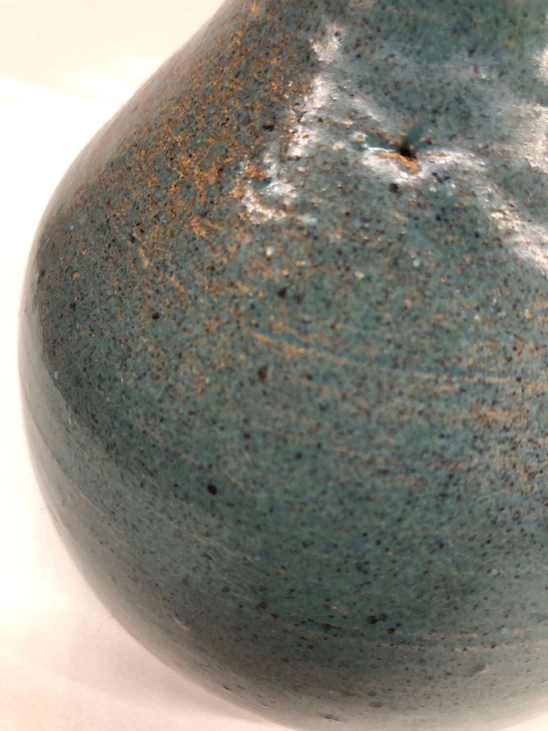 Light blue speckled ceramic vase