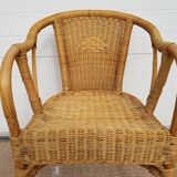 Old chair in Osier and Bamboo 60s
