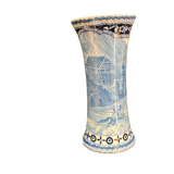 Vase cornet gien blanc bleu