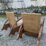 Pair of Art Deco colonial armchairs