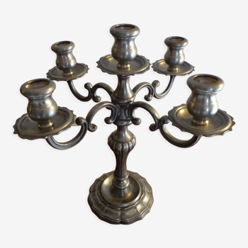 Candlestick 5 branches pewter Peltro signed