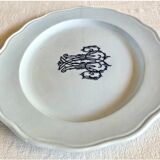 Ancien grand plat ovale Brown Westhead Moore & co monogramme XIX