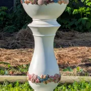 Grande colonne porte-vase avec cache pot céramique Belle époque