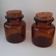 Old amber glass jar