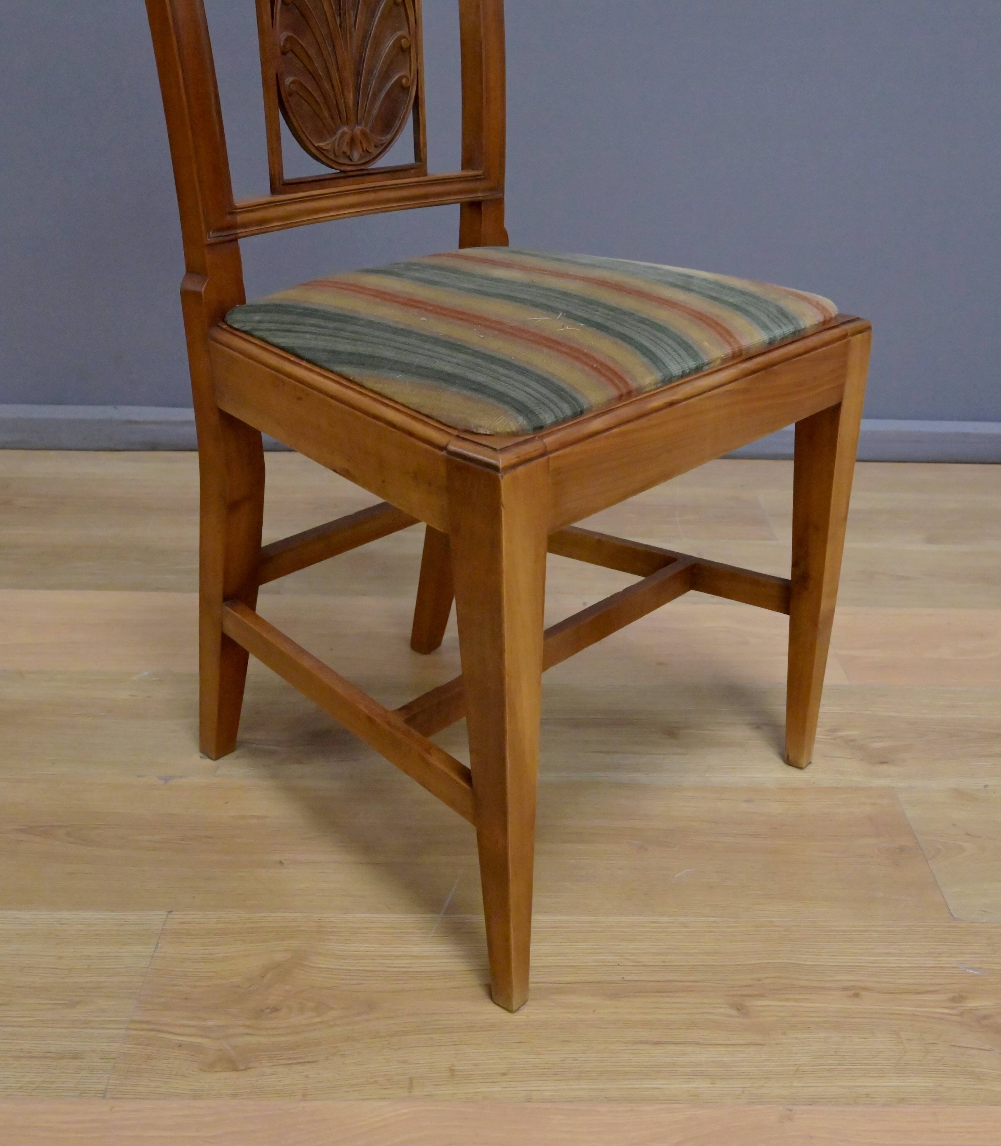 Set of 12 Provençal Chairs in Cherry Wood – Mid 20th Century