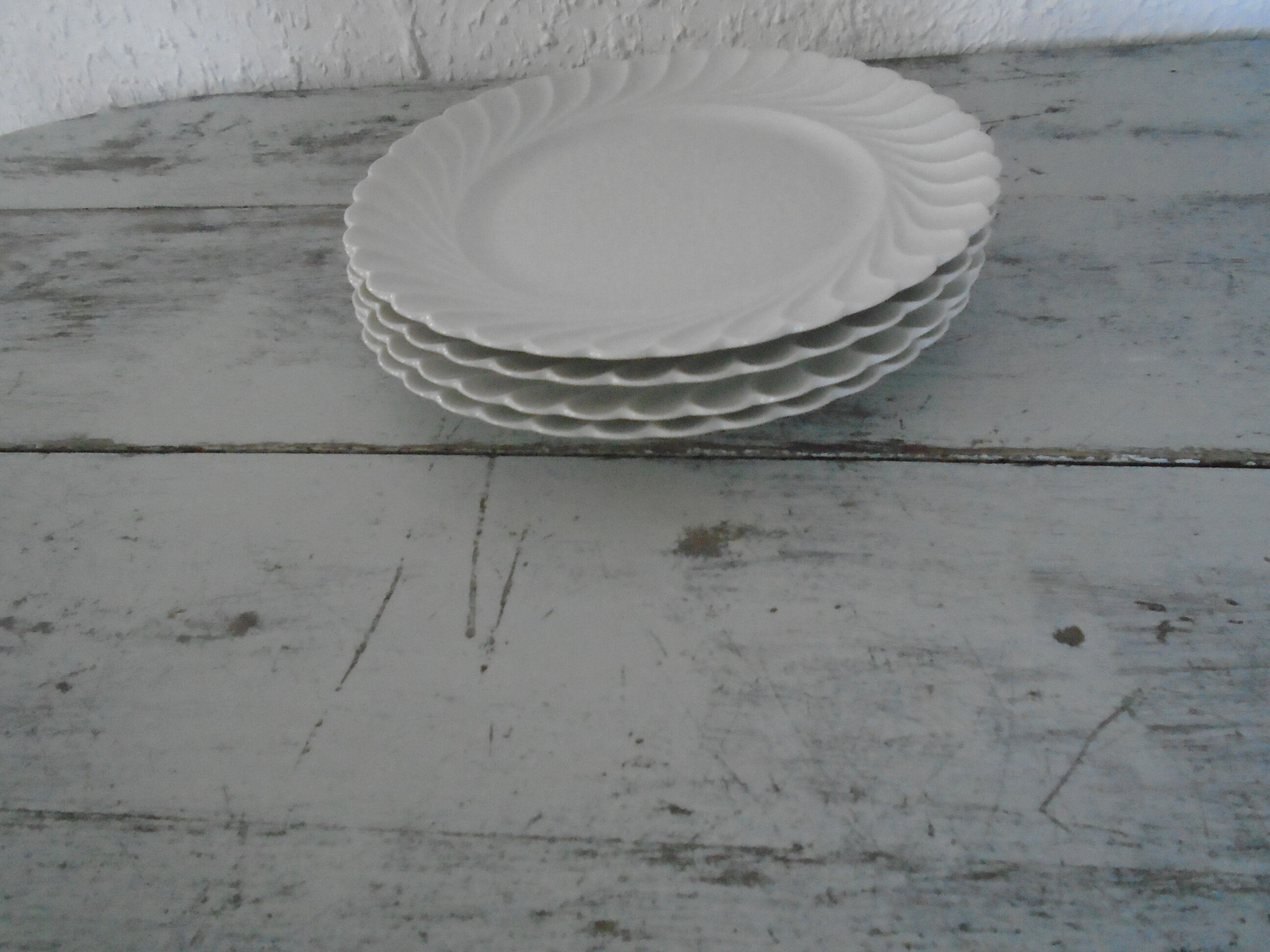 4 Flat plates Haviland model white torso Limoges France