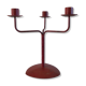Red metal chandelier for three candles