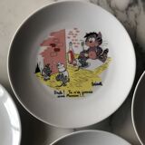 6 Barberousse porcelain plates creation by A.Deshoulieres France
