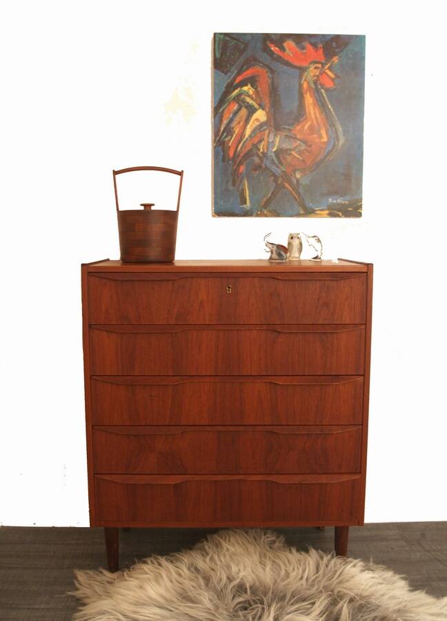 Danish teak ice bucket - vintage mid century design