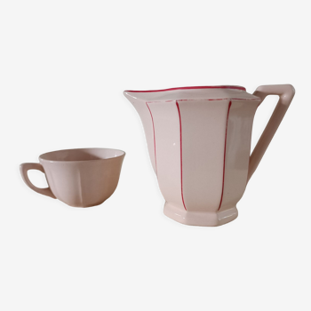 Art Deco milk jug and iron cup