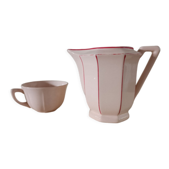 Art Deco milk jug and iron cup