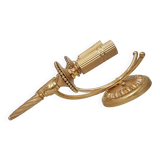 Set of 3 vintage Sciolari wall lights gold plated brass Italian 1960s