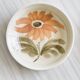6 soup plates with floral decoration, Sarreguemines earthenware, hand painted.
