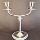 Pair of Art Deco Style Stainless Steel Candlesticks