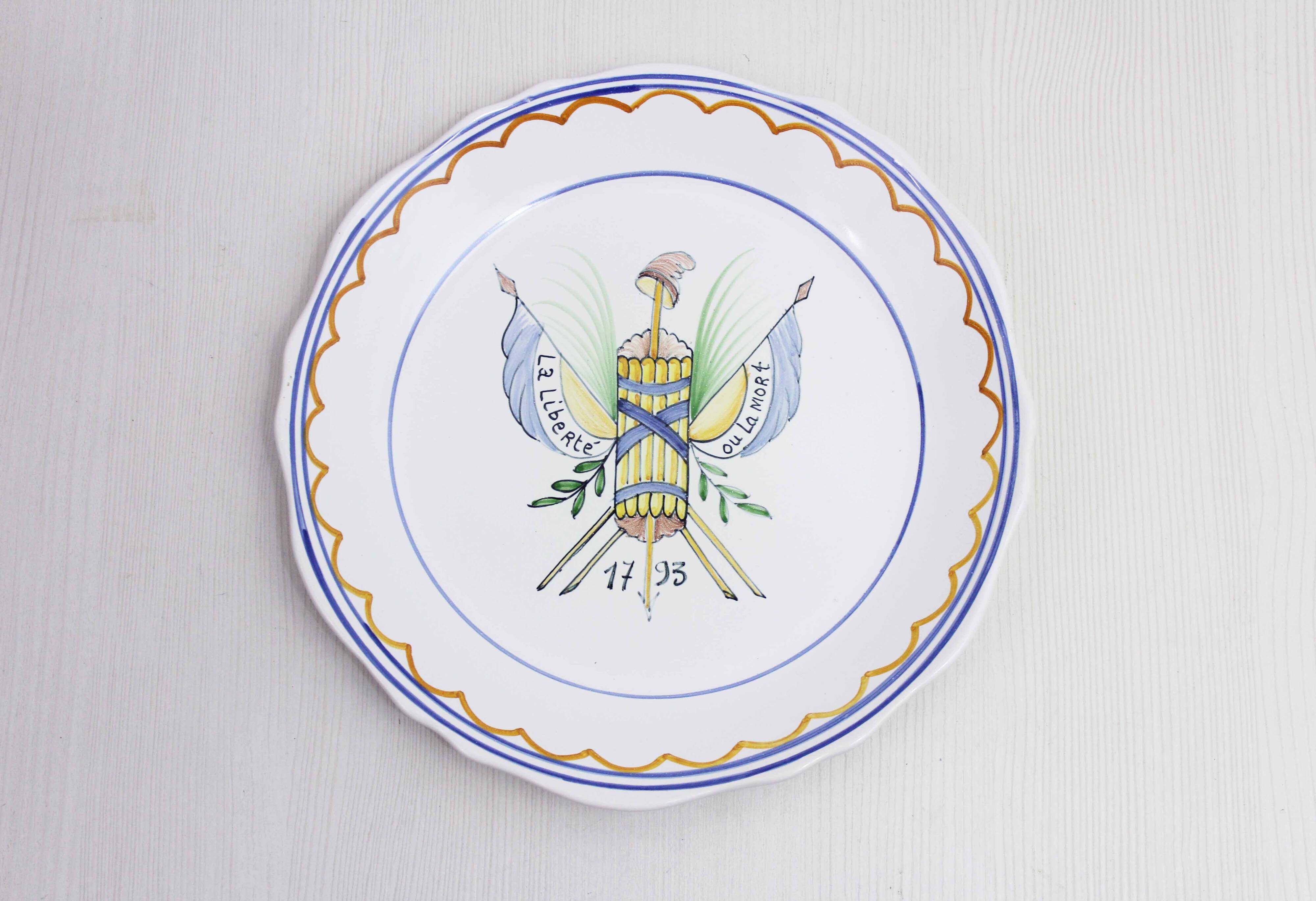 Revolutionary earthenware plate from Nevers