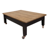 Vintage oak coffee table 50 60 black shabby patina