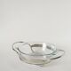 Large glass and silver-plated salad bowl, 1950